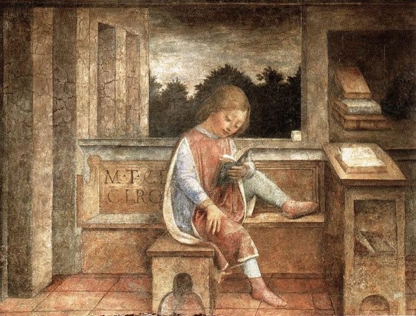 Vincenzo Foppa (b. 1427/30, Brescia, d. 1515/16, Brescia): The Young Cicero Reading/ c. 1464